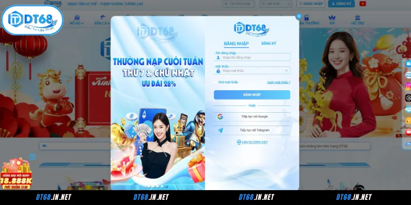 Cách đăng nhập DT68 chỉ trong 30 giây bằng tài khoản game
