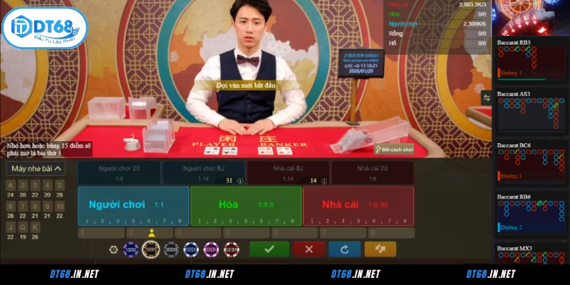 Mẹo đánh Baccarat tại DT68 thông minh dành cho hội viên