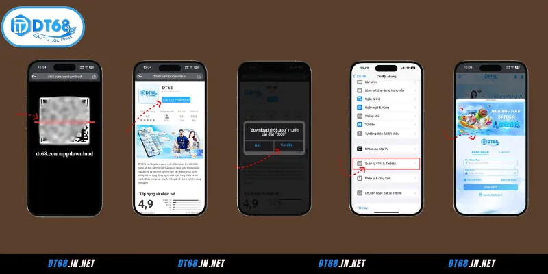 Quy trình tải app DT68 cho hệ điều hành iOS (iPhone/iPad)
