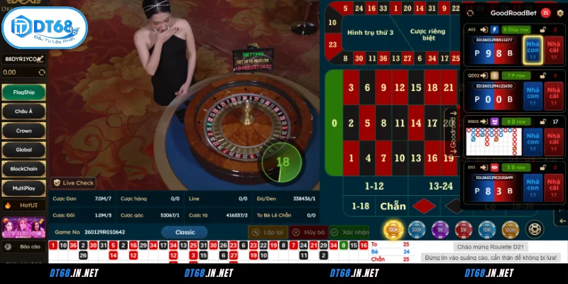 Tìm hiểu quy tắc chơi Roulette tại DT68