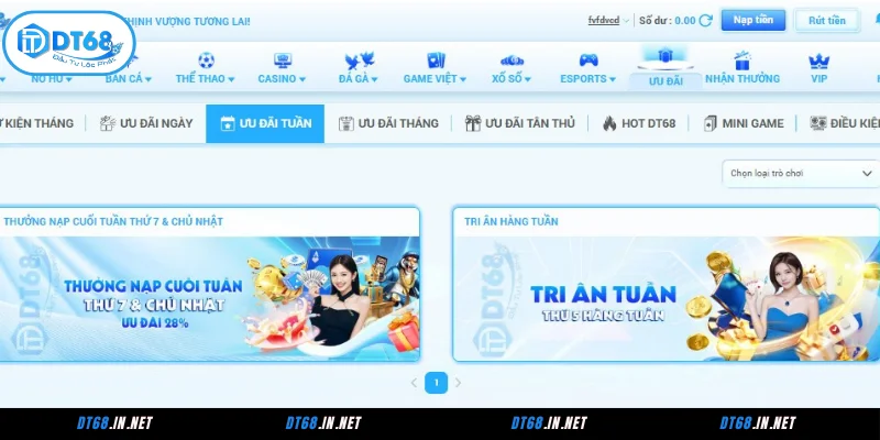 Ưu đãi tuần mang đến phần thưởng giá trị cho hội viên